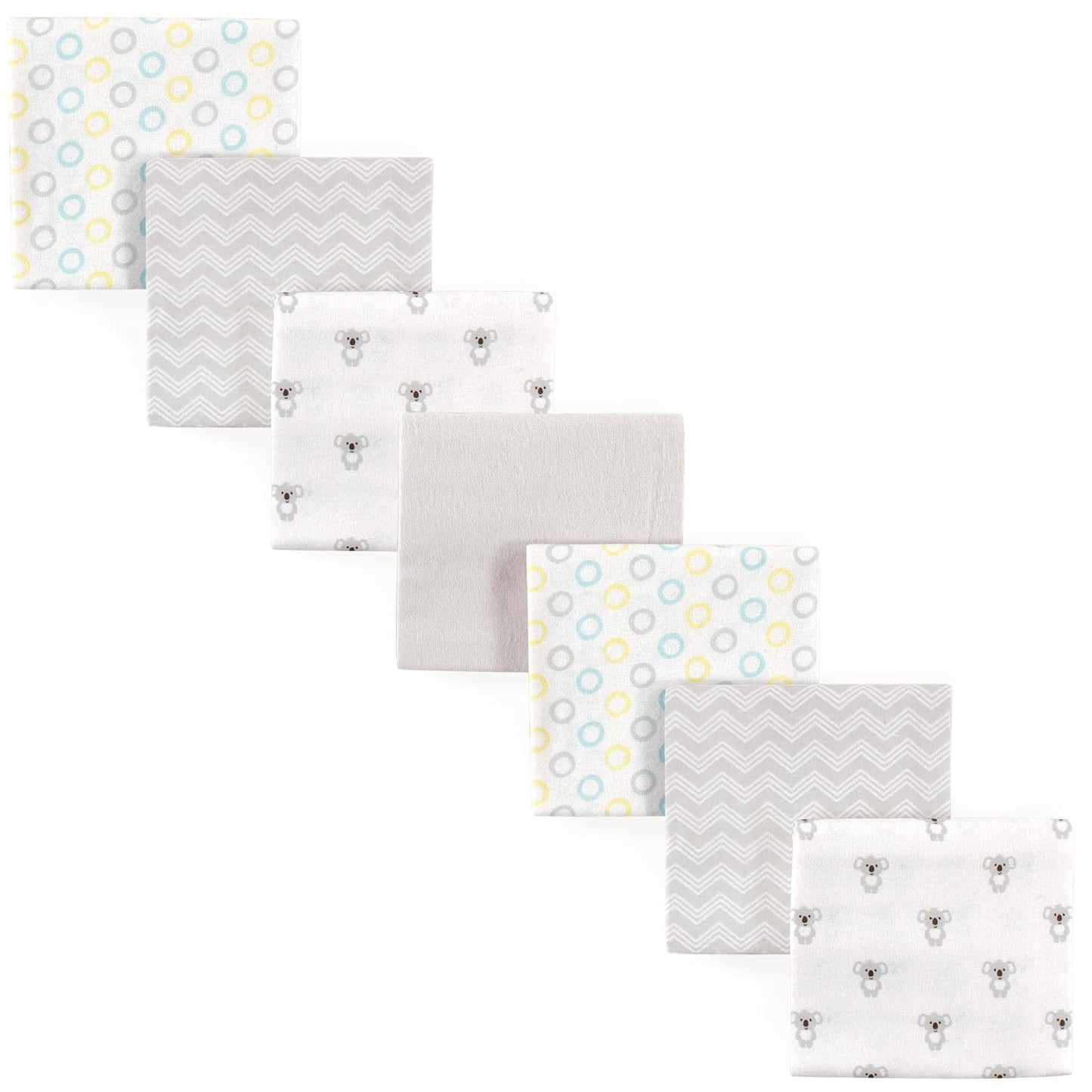 Luvable Friends Unisex Baby Cotton Flannel Receiving Blankets, Rainbow 7-Pack, One Size