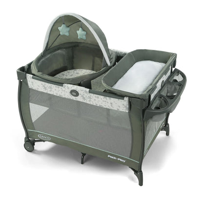 Graco® Pack n Play Dome LX Playard with Baby Bassinet Lightweight Portable Crib Push-Button Fold Travel Crib Redmond Convertible