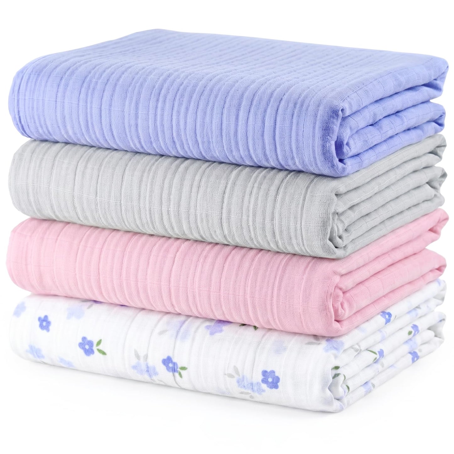 Muslin Swaddle Blankets for Newborns, 3 Pack Multipurpose 100% Organic Cotton, Ultra Soft Breathable Receiving Blanket 47 x 47 inches, Swaddle Wrap for Baby Boys & Girls
