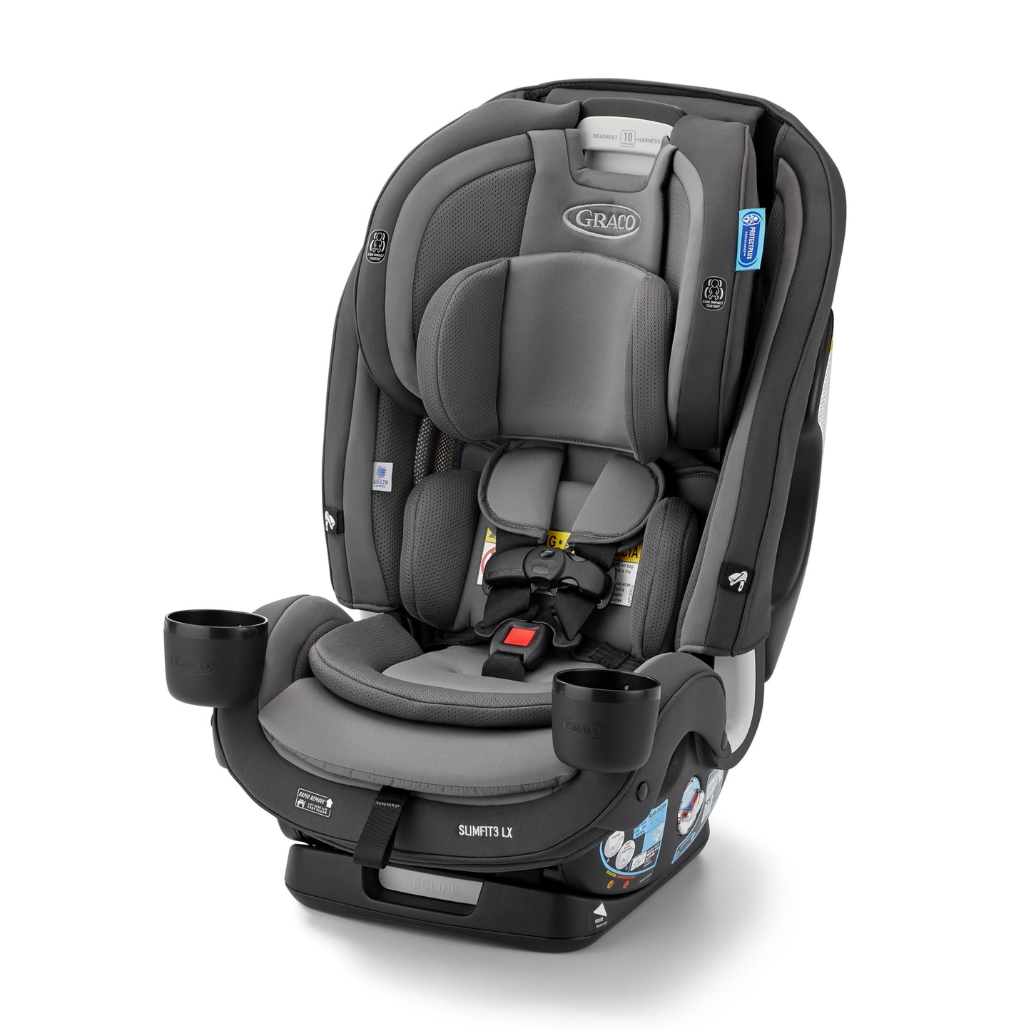Graco Slimfit 3-in-1 Convertible Car Seat, Slim Car Seat with Space-Saving Design, Highback Booster Seat with 10-Position Headrest, Rear Facing and Forward Facing Carseat, Jarret