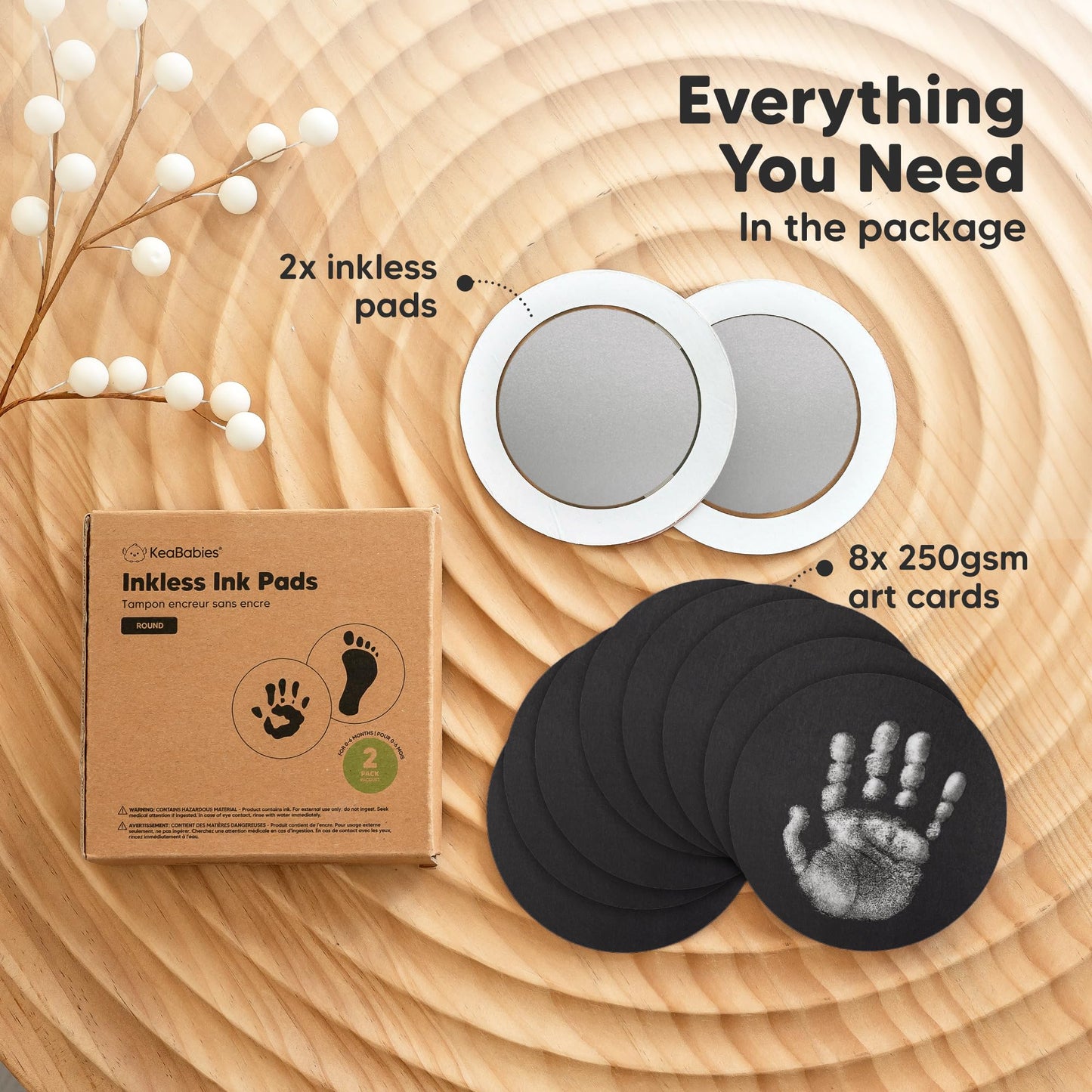 4-Pack Inkless Baby Hand and Footprint Kit - Mess Free Ink Pad for Newborn Keepsake, Dog Nose & Paw Print Kit, Clean Touch Ink Pad for Baby Hand & Footprints, First Mother's Day (Jet Black)