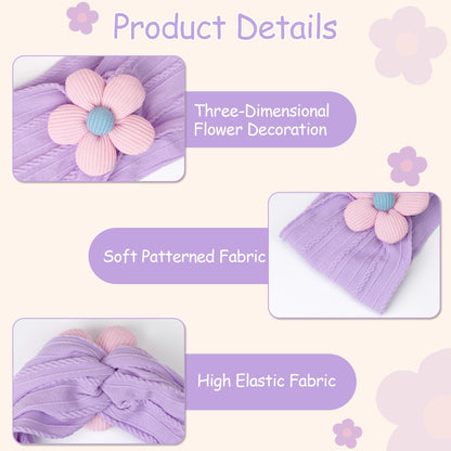 CÉLLOT 5 Pcs Baby Flower Headbands Baby Girls Nylon Headbands Soft Hairbands Hair Accessories for Newborn Infant Toddler Kids
