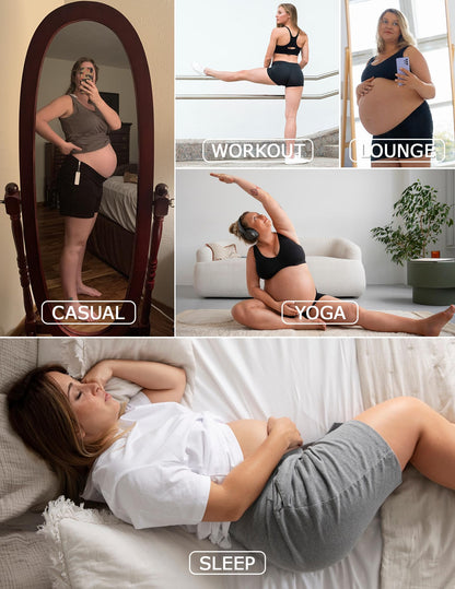 fitglam Women's Maternity Shorts Lounge Sleep Pajama Workout Comfy Stretchy Pregnancy Shorts