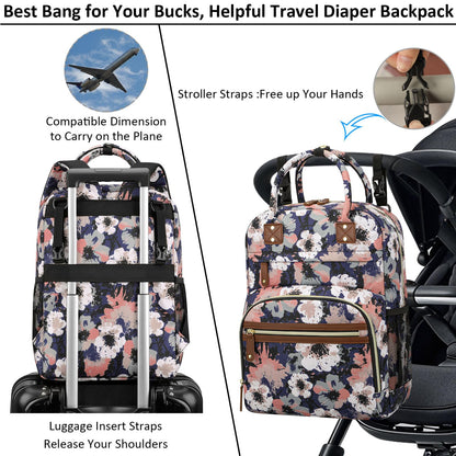 Tenot Diaper Bag Backpack for Women Large Capacity with Insulated Pockets Multifunctional Diaper Bags For Baby Girl Boy Waterproof Baby Bags For Mama Maternity Travel Bag Black