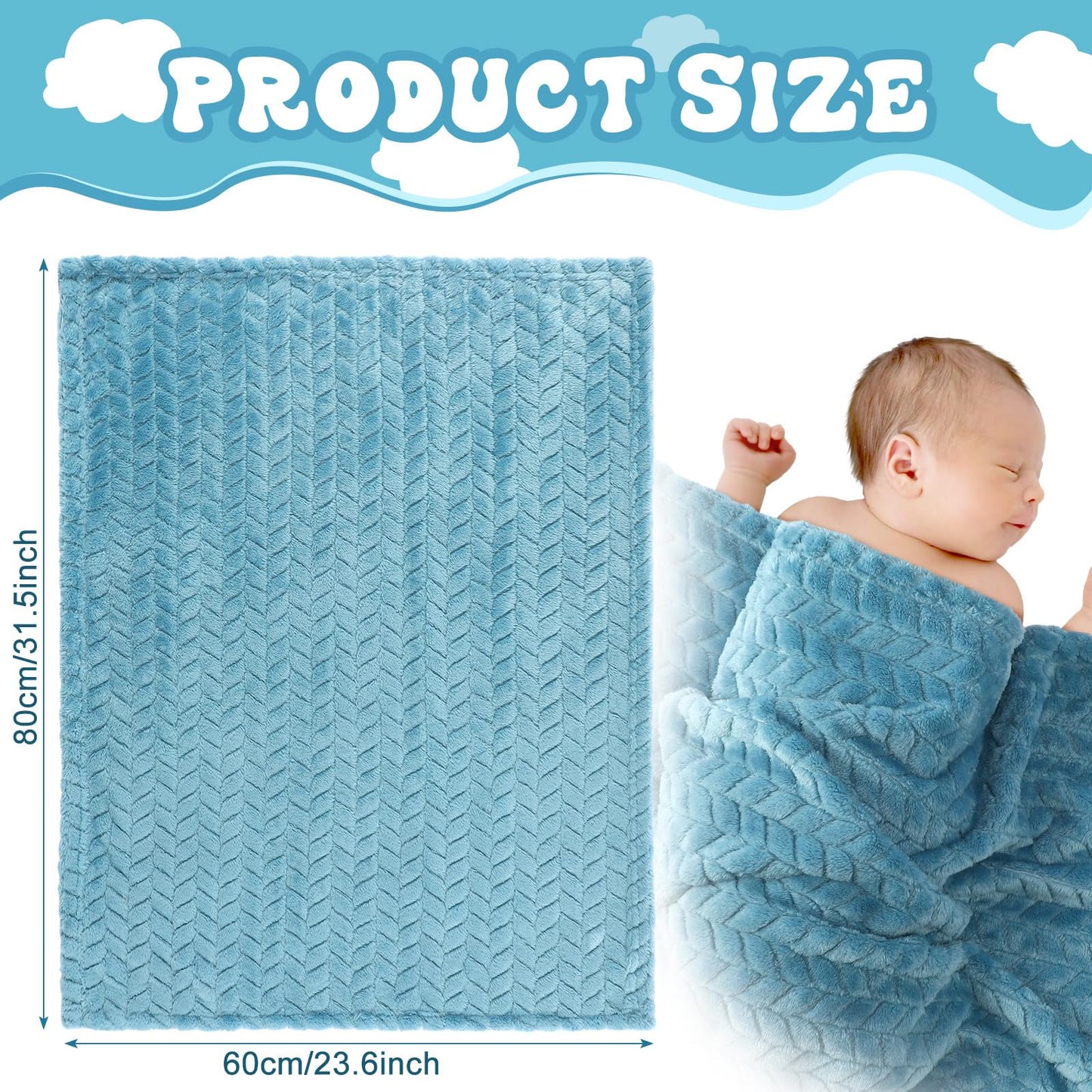 Frienda 4 Pcs Baby Fuzzy Blanket Fluffy Baby Blanket for Boys Girls Soft Warm Infant Newborn Toddler Receiving Nursery Bed Supplies, 32 x 24 Inch(Pink Color)