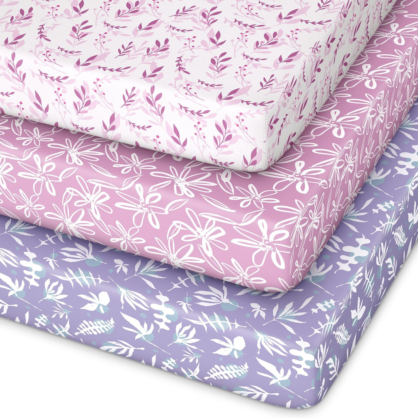 Unnivoll Baby Crib Sheets for Boys Girls, 28x52x8in Fitted Crib Sheet Neutral 3 Pack for Standard Crib and Toddler Mattress, Breathable Soft Microfiber Baby Sheet Blue Gray Planet