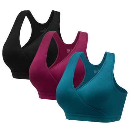 HBselect Nursing Bras for Breastfeeding, Maternity Nursing Sleep Bra Wireless Pregnancy Sleep Bralette 3/5 Pack