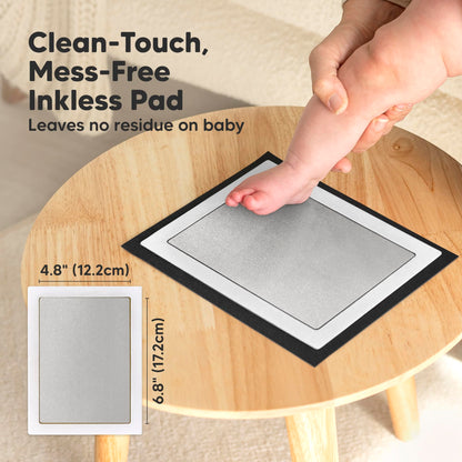 4-Pack Inkless Baby Hand and Footprint Kit - Mess Free Ink Pad for Newborn Keepsake, Dog Nose & Paw Print Kit, Clean Touch Ink Pad for Baby Hand & Footprints, First Mother's Day (Jet Black)
