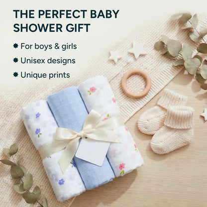 Muslin Swaddle Blankets for Newborns, 3 Pack Multipurpose 100% Organic Cotton, Ultra Soft Breathable Receiving Blanket 47 x 47 inches, Swaddle Wrap for Baby Boys & Girls