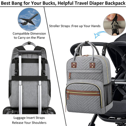 Tenot Diaper Bag Backpack for Women Large Capacity with Insulated Pockets Multifunctional Diaper Bags For Baby Girl Boy Waterproof Baby Bags For Mama Maternity Travel Bag Black