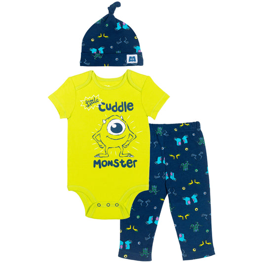 Disney Baby 3-Piece Bodysuit Pants and Hat Set Newborn to Infant