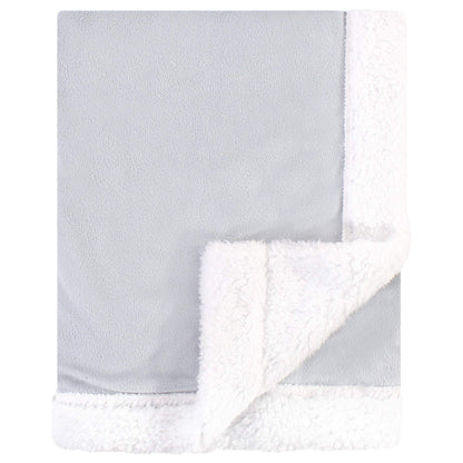 Hudson Baby Unisex Baby Plush Mink and Sherpa Blanket, Pink Floral, One Size