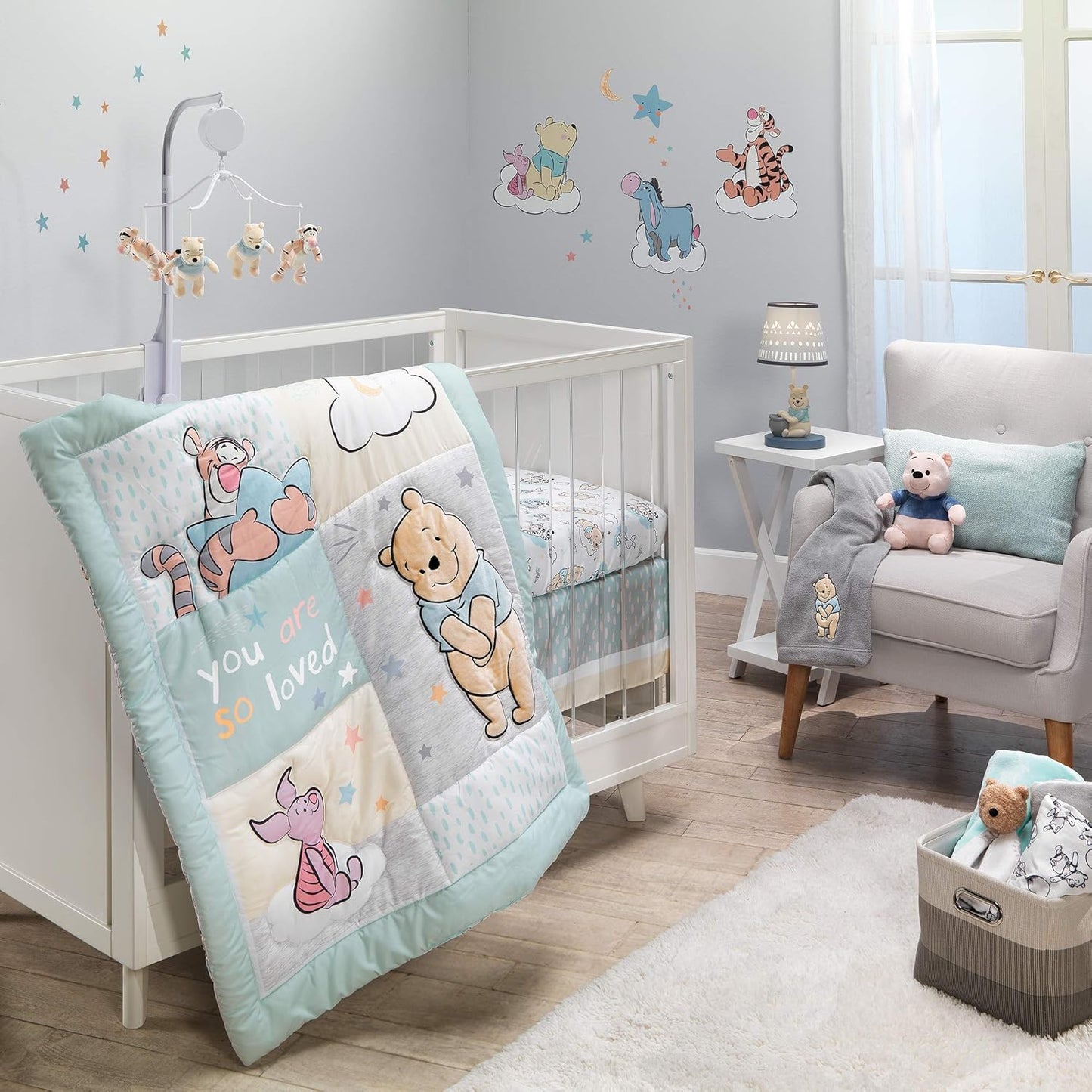 Lambs & Ivy Disney Baby Forever Mickey Mouse White Fitted Crib Sheet