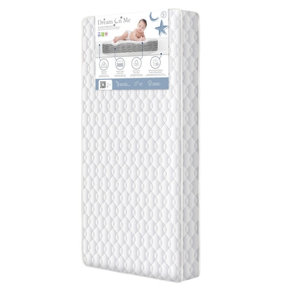 Dream On Me Twilight 5” 88 Coil Inner Spring Crib & Toddler Mattress – Brown Cloud, Greenguard Gold & BSA Certified, Waterproof & Stain-Resistant Cover, Fits Standard Full-Size Cribs & Toddler Beds