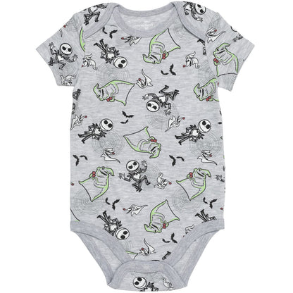 Disney Nightmare Before Christmas Sally Jack Skellington Baby Girls 5 Pack Bodysuits Newborn to Infant