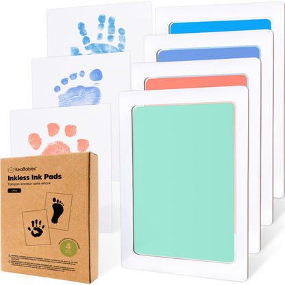 4-Pack Inkless Baby Hand and Footprint Kit - Mess Free Ink Pad for Newborn Keepsake, Dog Nose & Paw Print Kit, Clean Touch Ink Pad for Baby Hand & Footprints, First Mother's Day (Jet Black)