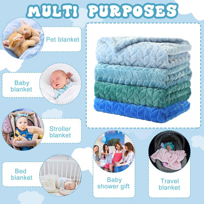 Frienda 4 Pcs Baby Fuzzy Blanket Fluffy Baby Blanket for Boys Girls Soft Warm Infant Newborn Toddler Receiving Nursery Bed Supplies, 32 x 24 Inch(Pink Color)
