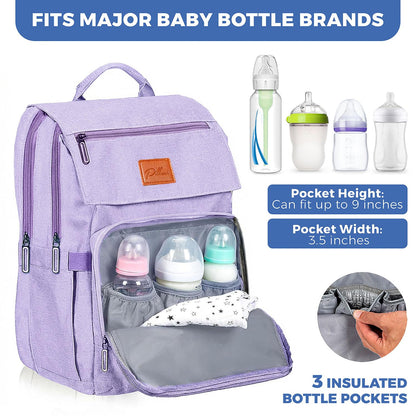 PILLANI Baby Diaper Bag Backpack - Baby Bag for Girls & Boys, Large Waterproof Toddler Diaper Backpack - Baby Shower Gifts & Registry Must Haves - Travel Diaper Bags with Changing Pad - Newborn Stuff