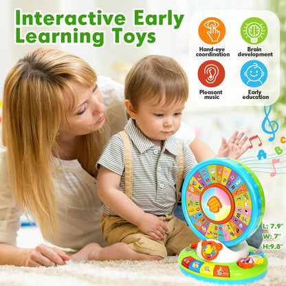 Toys for 1 2 3 Year Old Boys Girls, Spin & Sing ABC Alphabet Learning Zoo with Lights & Sounds, Musical Educational Toy for Toddler 1-3, Christmas 1st Birthday Gifts for Baby Kids Age 12-18 Months+