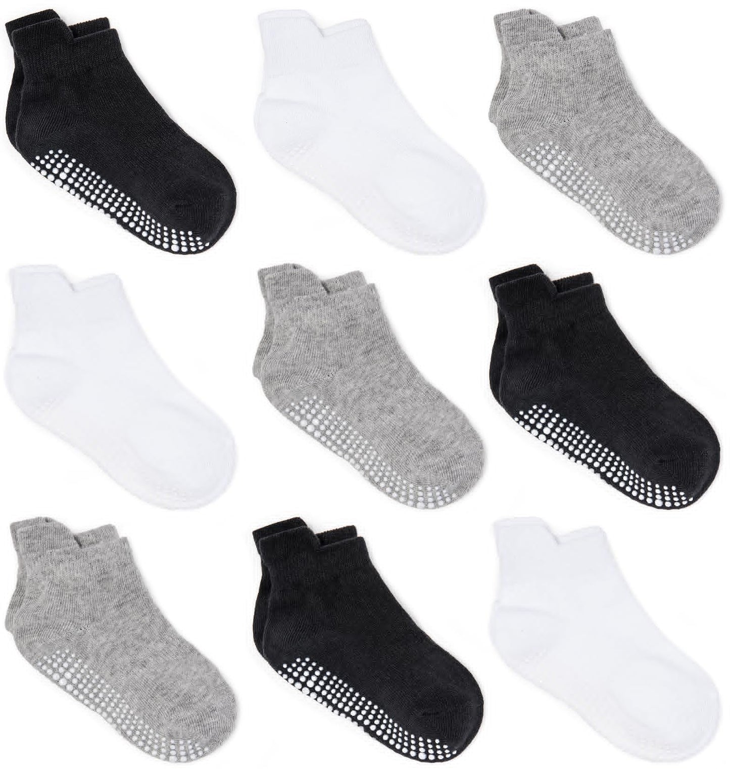 Zaples Baby Non Slip Grip Ankle Socks with Non Skid Soles for Infants Toddlers Kids Boys Girls