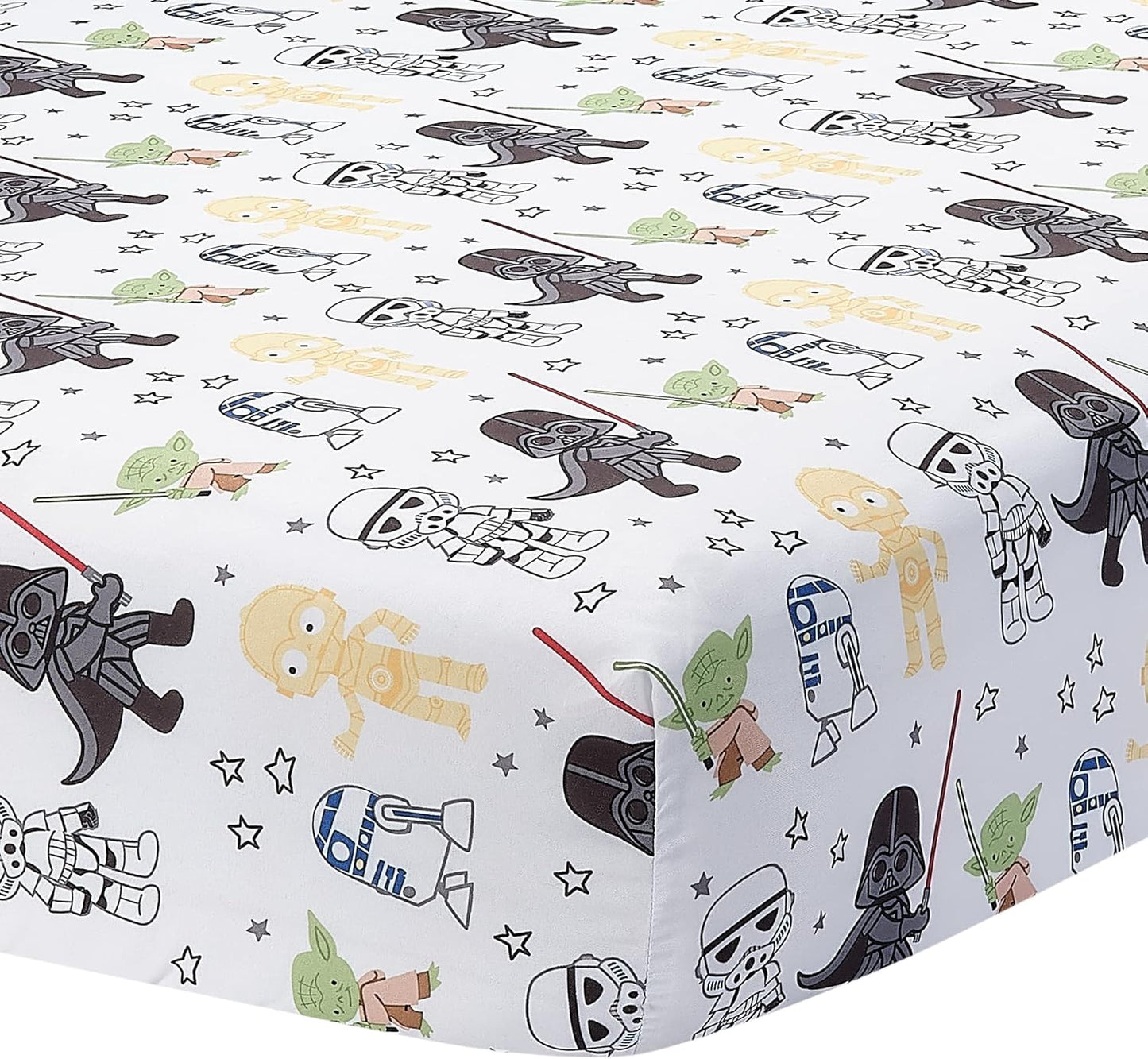 Lambs & Ivy Disney Baby Forever Mickey Mouse White Fitted Crib Sheet