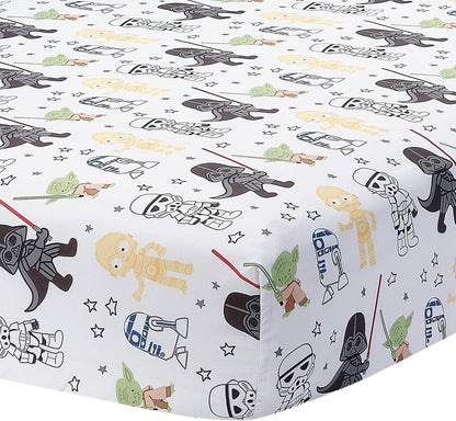 Lambs & Ivy Disney Baby Forever Mickey Mouse White Fitted Crib Sheet