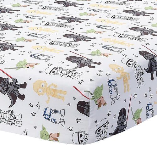Lambs & Ivy Disney Baby Forever Mickey Mouse White Fitted Crib Sheet
