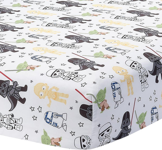 Lambs & Ivy Disney Baby Forever Mickey Mouse White Fitted Crib Sheet