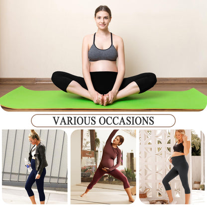 4 Pack Women’s Maternity Leggings with Pockets Over The Belly Butt Lift - Soft Workout Pregnancy Yoga Pants