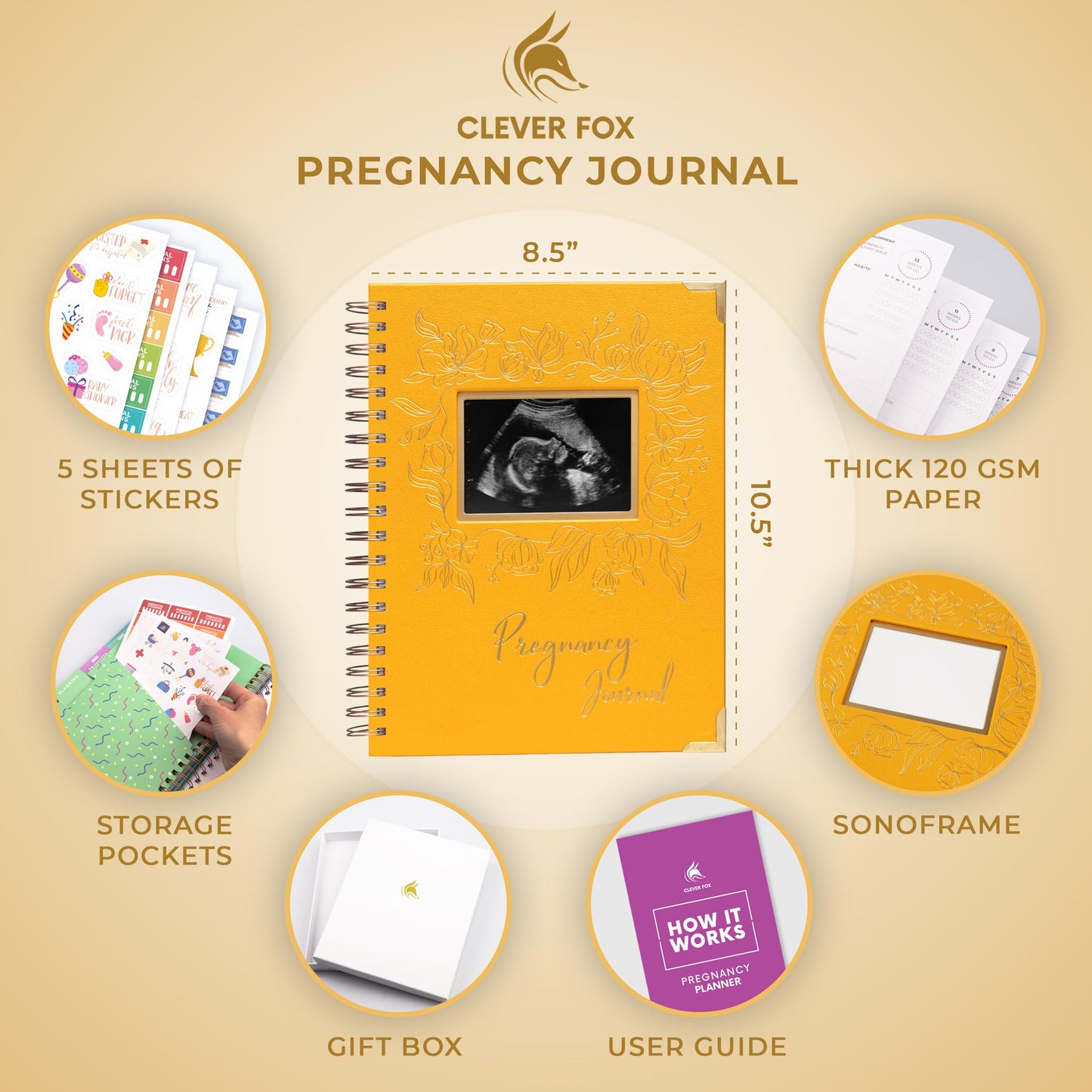 Clever Fox Pregnancy Journal & Memory Book - Pregnancy Planner & Notebook for Expecting Moms – Baby Keepsake, First Time Moms Gift (Lavender, 9" x 10.5")