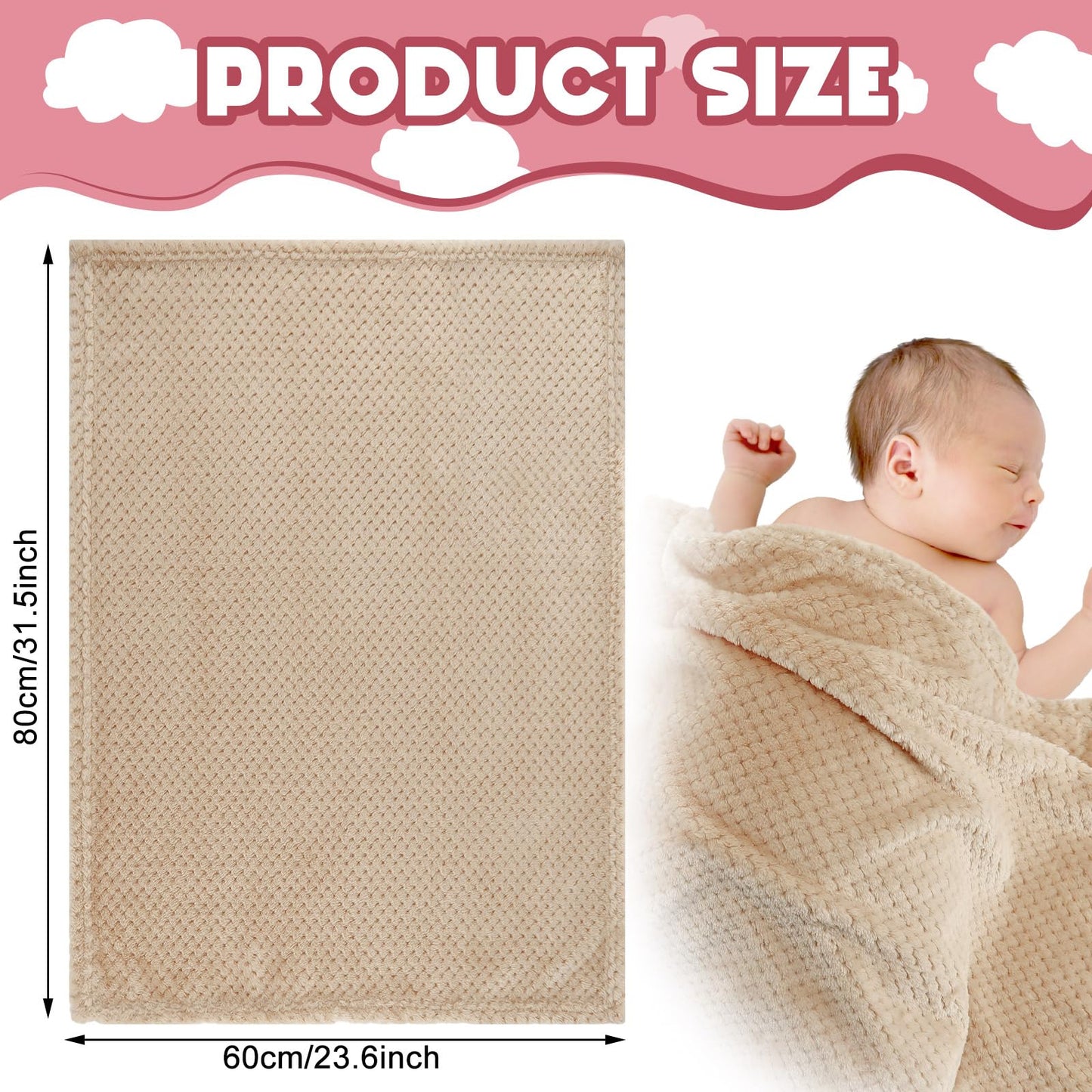Frienda 4 Pcs Baby Fuzzy Blanket Fluffy Baby Blanket for Boys Girls Soft Warm Infant Newborn Toddler Receiving Nursery Bed Supplies, 32 x 24 Inch(Pink Color)