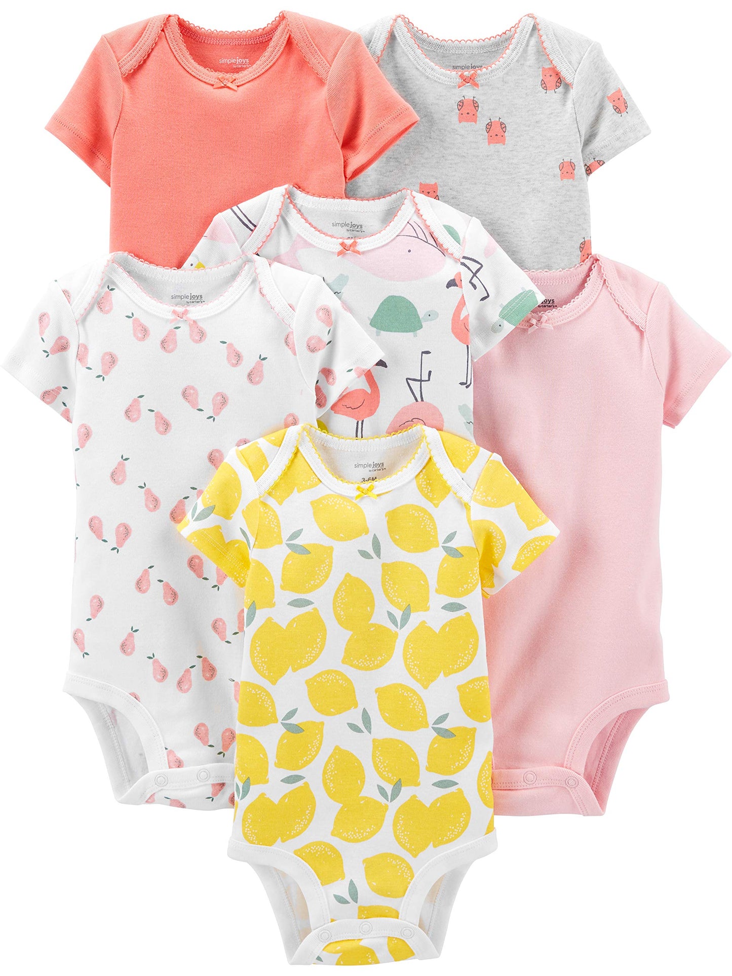 Simple Joys by Carter's Baby-Girls 6-Pack Short-Sleeve Bodysuit