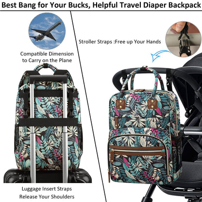 Tenot Diaper Bag Backpack for Women Large Capacity with Insulated Pockets Multifunctional Diaper Bags For Baby Girl Boy Waterproof Baby Bags For Mama Maternity Travel Bag Black