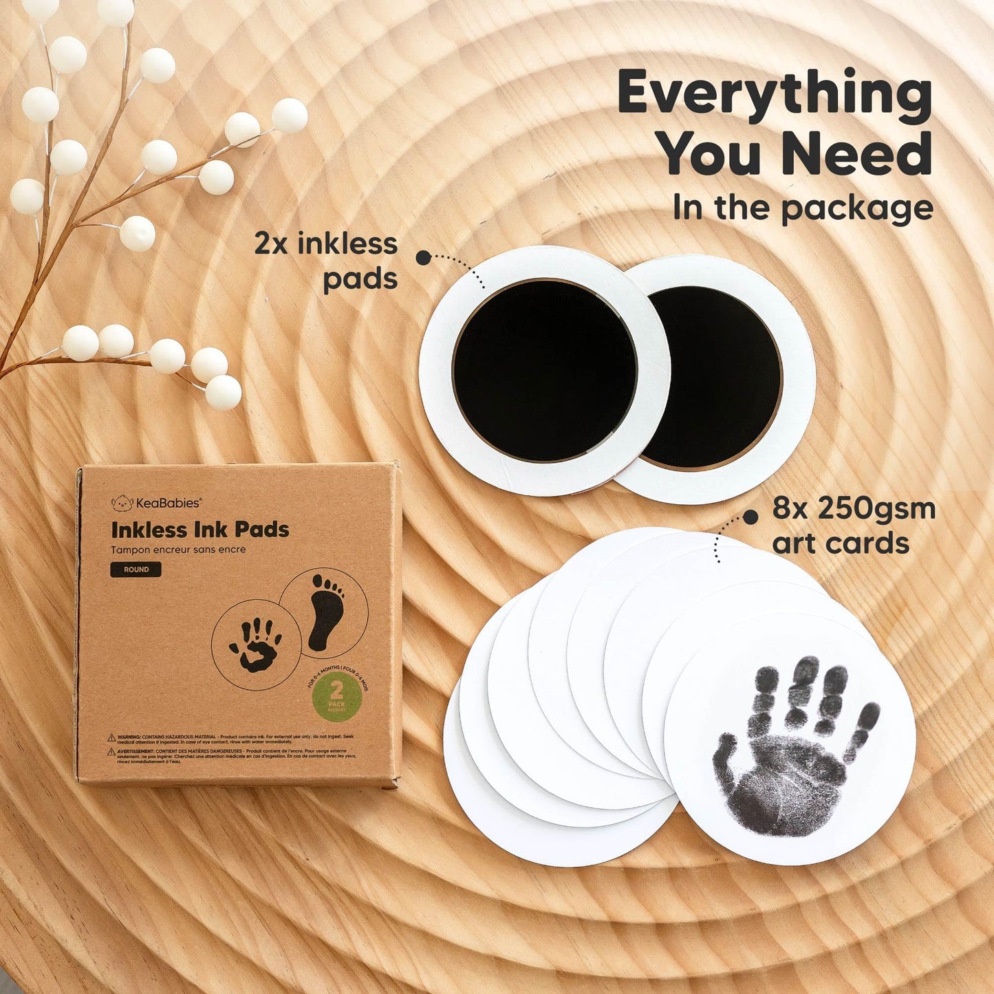 4-Pack Inkless Baby Hand and Footprint Kit - Mess Free Ink Pad for Newborn Keepsake, Dog Nose & Paw Print Kit, Clean Touch Ink Pad for Baby Hand & Footprints, First Mother's Day (Jet Black)