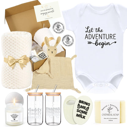New Mom Gifts & Baby Girl Gift Set for Newborn,Baby Girl Gift Basket with Baby Milestone Blanket,Pregnancy Gifts for Expecting Mom,New Mom Care Package After Baby, Pregnancy Gifts for Women and Baby