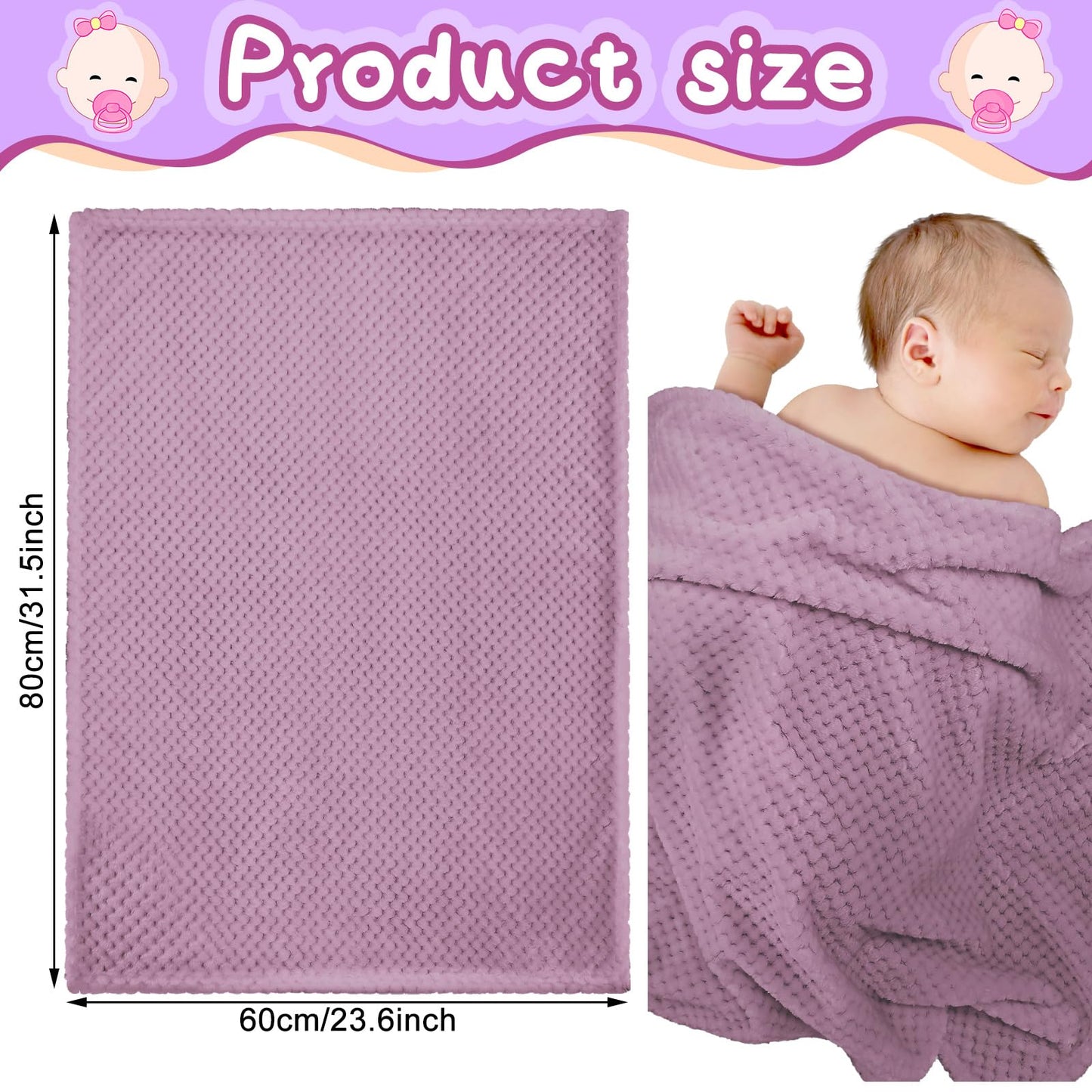 Frienda 4 Pcs Baby Fuzzy Blanket Fluffy Baby Blanket for Boys Girls Soft Warm Infant Newborn Toddler Receiving Nursery Bed Supplies, 32 x 24 Inch(Pink Color)