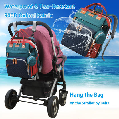 Jeryswet Baby Diaper Bags with Changing Station, Waterproof Large Capacity Diaper Bag Backpack for Moms Dads with USB Charging Port and Stroller Straps, Baby Shower Gifts, Grey