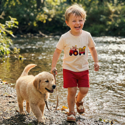 WZTYYDS Toddler Baby Boy Summer Clothes 2T 3T 4T 5T Boys Outfit Letter Truck Short Sleeve T-Shirt Tops + Shorts Set