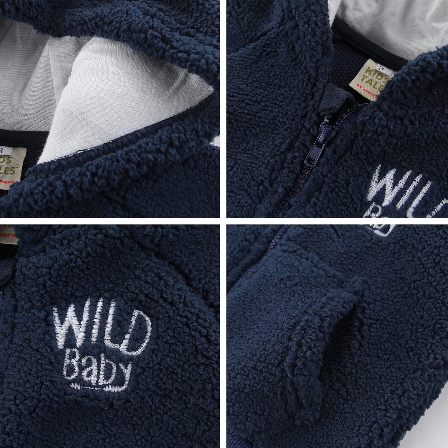Newborn Infant Baby Boys Girls Cartoon Fleece Hooded Jacket Coat with Ears Warm Todder Kids Outwear Coat Zipper Up 0-6Y