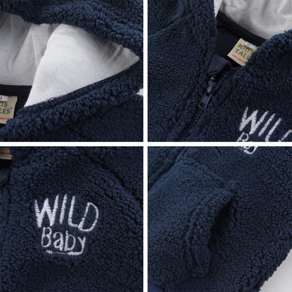 Newborn Infant Baby Boys Girls Cartoon Fleece Hooded Jacket Coat with Ears Warm Todder Kids Outwear Coat Zipper Up 0-6Y