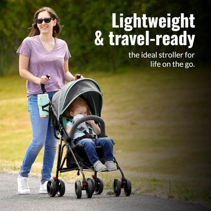 Dream On Me Vista Moonwalk Baby Stroller, Lightweight Travel Umbrella Stroller with Compact Fold, Smooth Ride Wheels, Multi-Position Recline, Spacious Storage Basket with Cup Holder, Light Gray