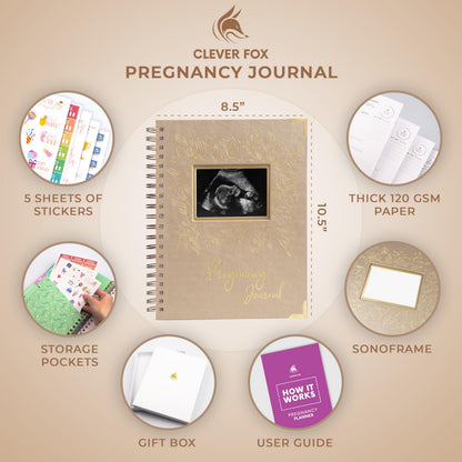 Clever Fox Pregnancy Journal & Memory Book - Pregnancy Planner & Notebook for Expecting Moms – Baby Keepsake, First Time Moms Gift (Lavender, 9" x 10.5")