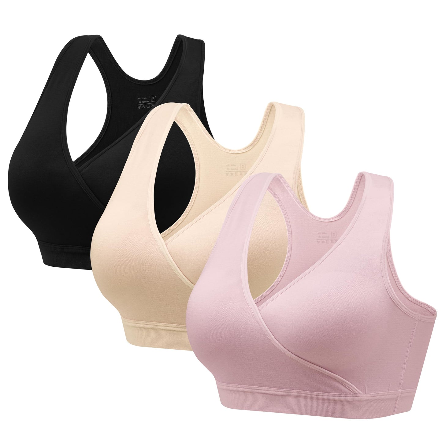 HBselect Nursing Bras for Breastfeeding, Maternity Nursing Sleep Bra Wireless Pregnancy Sleep Bralette 3/5 Pack