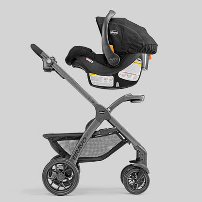 Chicco Bravo® 3-in-1 Trio Travel System, Bravo® Quick-Fold Stroller with KeyFit® 30 Infant Car Seat and Base, Car Seat and Stroller Combo | Parker