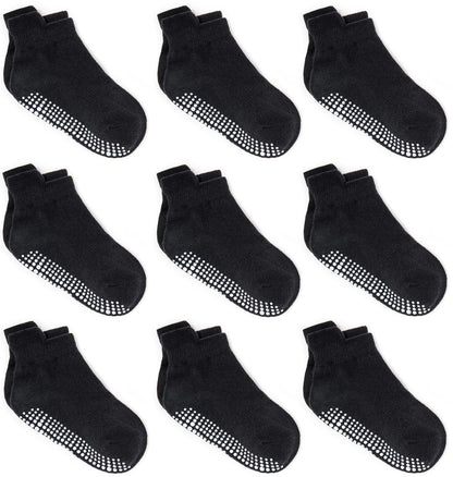 Zaples Baby Non Slip Grip Ankle Socks with Non Skid Soles for Infants Toddlers Kids Boys Girls