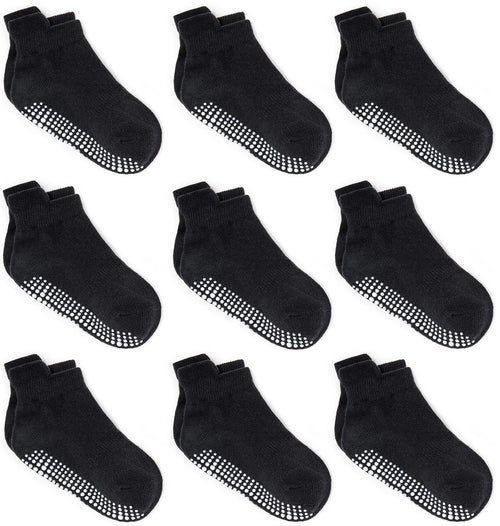 Zaples Baby Non Slip Grip Ankle Socks with Non Skid Soles for Infants Toddlers Kids Boys Girls