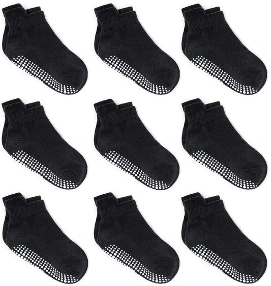Zaples Baby Non Slip Grip Ankle Socks with Non Skid Soles for Infants Toddlers Kids Boys Girls
