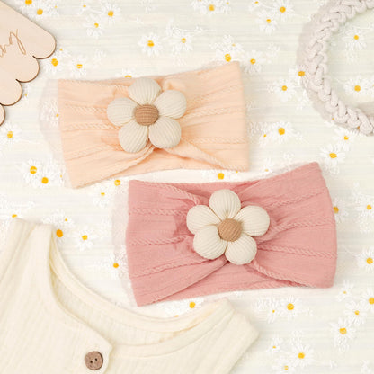 CÉLLOT 5 Pcs Baby Flower Headbands Baby Girls Nylon Headbands Soft Hairbands Hair Accessories for Newborn Infant Toddler Kids