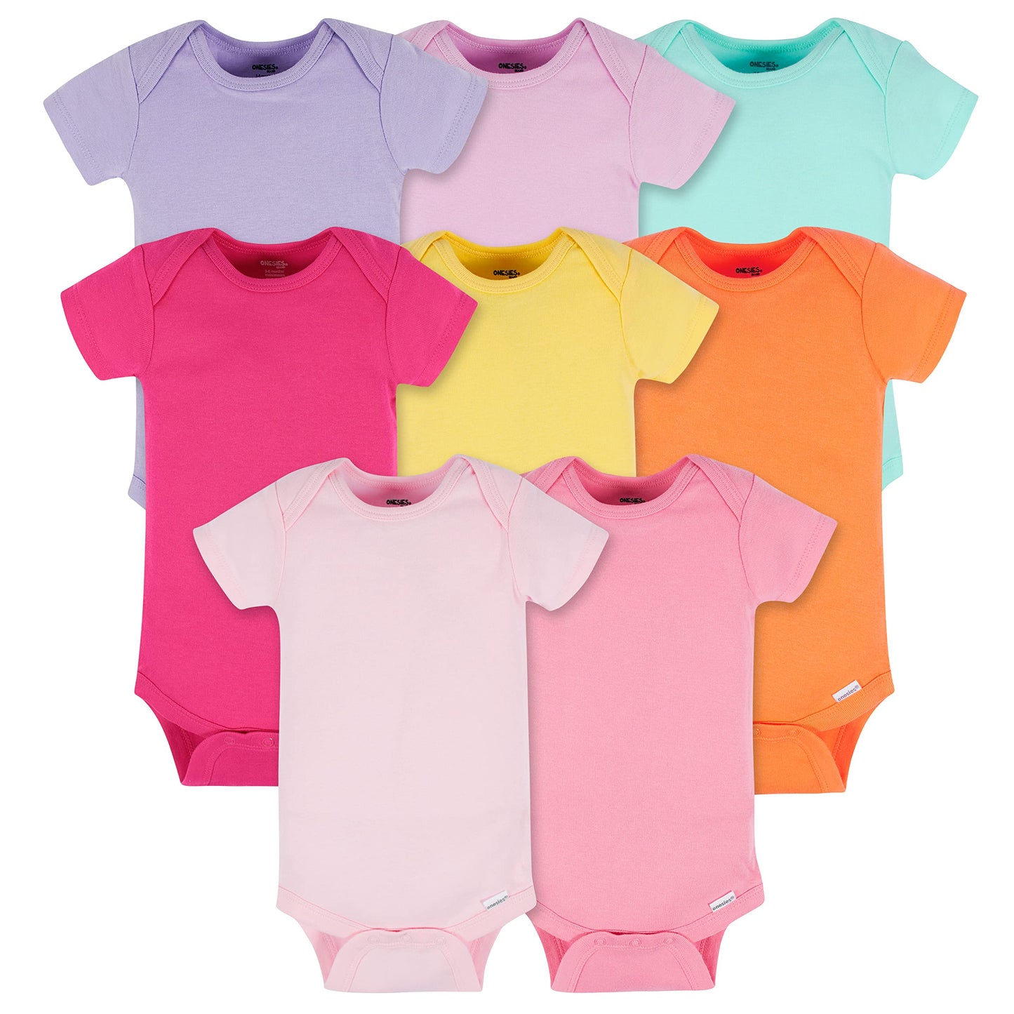 Onesies Brand Baby Girls' 8-pack Short Sleeve Mix & Match Bodysuits