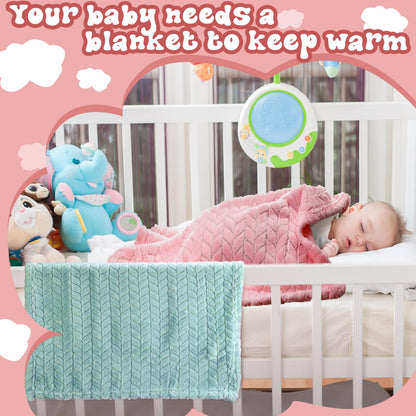 Frienda 4 Pcs Baby Fuzzy Blanket Fluffy Baby Blanket for Boys Girls Soft Warm Infant Newborn Toddler Receiving Nursery Bed Supplies, 32 x 24 Inch(Pink Color)